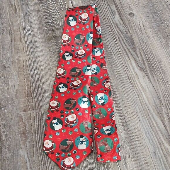 Christmas Necktie Christmas Party Fun Christmas Theme Print Tie Santa etc NEW - Picture 2 of 6